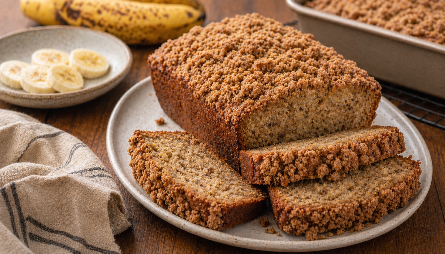 Banana Bread with Streusel Topping